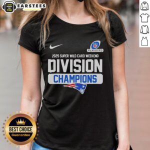 2025 New England Patriots Super Wild Card Weekend Division Champions NFL ladies tee showcasing team pride and style.