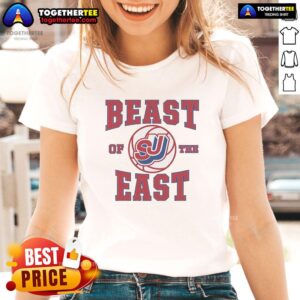 Nice St. Johns Basketball Beast of the East ladies tee showcasing vibrant design and comfortable fit for fans.