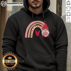 Awesome Valentine Gnome hoodie with cute love heart design, perfect for Valentine's Day celebrations and gift-giving.