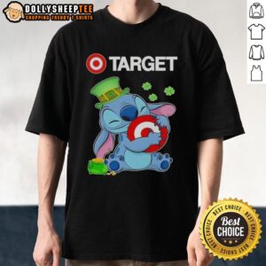 St. Patrick's Day T-shirt featuring the Top Stitch with St. Patrick's Hug Target logo, perfect for festive celebrations.