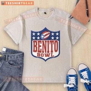 Top Benito Bowl NFL Shield Puerto Rico Flag football graphic on a washed t-shirt for sports enthusiasts.