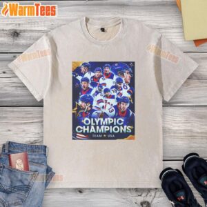 Team USA 2026 washed t-shirt celebrating Awesome Olympics Champions, featuring vibrant graphics and comfortable fit.