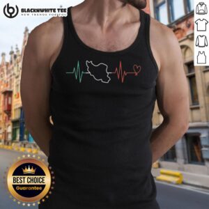 Good Iran Map Heartbeat Tank Top featuring a stylish graphic design of Iran's map with a heartbeat line.