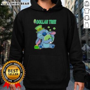 Official Stitch with St. Patrick's Hug Dollar Tree Logo Hoodie, showcasing festive green design for St. Patrick's Day.