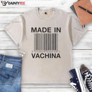 Good Made In Vachina Barcode 5010029 020519 Washed T-Shirt in soft cotton, perfect for casual wear and everyday comfort.