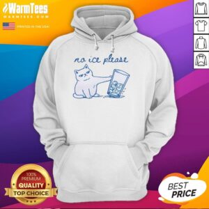 Cute cat hoodie with the text Official No ICE Please, showcasing a playful design perfect for cat lovers.