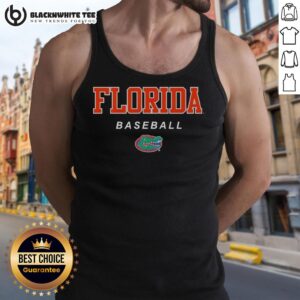Official Florida Gators Baseball wordmark and logo tank top, perfect for fans showcasing team spirit.