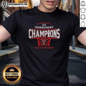 Texas Tech Red Raiders Men's Basketball 2026 Big 12 Conference Tournament Champions T-Shirt featuring team colors and logo.