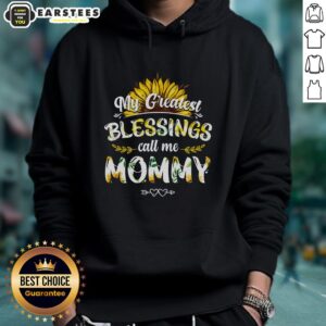 Cozy flower hoodie with 'Good My Greatest Blessings Call Me Mommy' design, perfect for stylish moms.