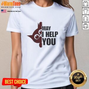 Nice Cat May I Help You Ladies Tee featuring a playful cat design, perfect for cat lovers and casual wear.