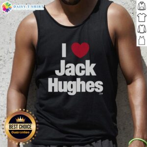 Stylish Nice I Heart Jack Hughes tank top featuring bold graphics, perfect for hockey fans and casual wear.