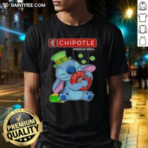 Happy Patrick's Day T-Shirt featuring a nice stitch of the Chipotle Mexican Grill logo and festive design.