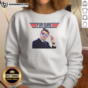 Good Emmanuel Macron For Sure X Top Gun Logo Sweatshirt featuring a stylish design and vibrant colors.