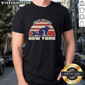 Alt Text: Nice Skills USA 2026 New York T-Shirt featuring vibrant graphics and a stylish design for sports enthusiasts.