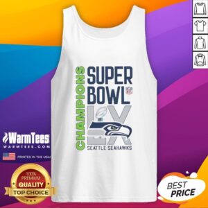 Alt Text: Pretty NFL Super Bowl LX trophy tank top featuring Seattle Seahawks champions design.