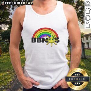Premium Bbnos Rainbow Graphic Tank Top featuring vibrant colors and stylish design, perfect for casual summer outfits.