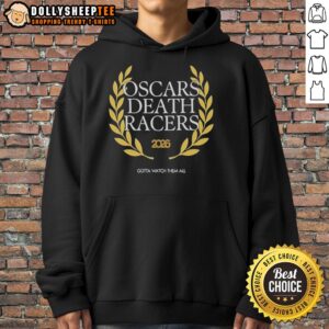 Alt Text: Awesome Oscars Death Racers 2026 logo hoodie featuring a bold design for fans of the thrilling event.