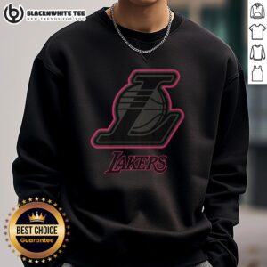 Alt Text: Hot Los Angeles Lakers Highlight Reel Sweatshirt featuring vibrant team graphics and comfortable design for fans.
