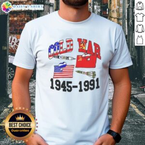 Premium Cold War 1945-1991 T-Shirt featuring vintage design and bold graphics, perfect for history enthusiasts.