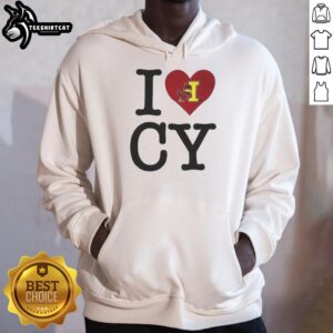 Cozy Nice Iowa State Cyclones I Love Cy hoodie, perfect for fans showing team spirit and support for Iowa State University.