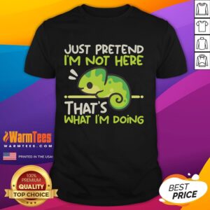 Nice Chameleon Not Here T-Shirt featuring a colorful chameleon graphic, perfect for casual wear and reptile lovers.