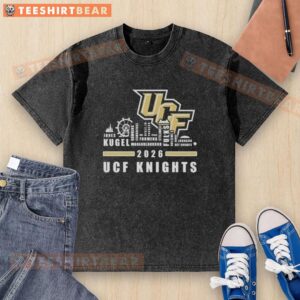 Good 2026 UCF Knights washed t-shirt featuring city skyline design and all names, perfect for fans of the team.