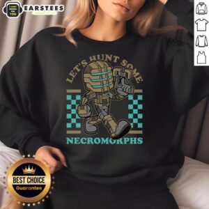 Alt Text: Awesome Dead Space Isaac game mascot sweatshirt featuring a space engineer ready to hunt necromorphs.