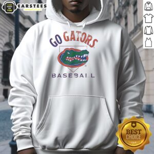 Alt Text: Good Florida Gators baseball hoodie in blue, featuring 'Go Gators' text, perfect for fans and game days.