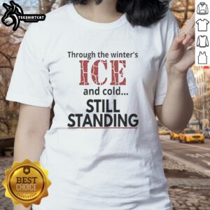 Alt Text: Good Streets of Minneapolis in winter, showcasing icy roads and cold weather, featuring a stylish ladies tee.