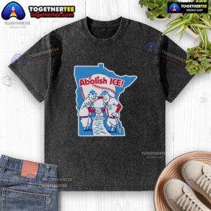Top Abolish ICE Twins Washed T-Shirt featuring a bold design for social justice advocates and activists.
