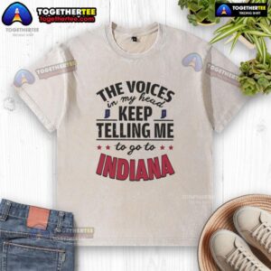 Official Voices In My Head T-Shirt featuring a unique design, perfect for fans of quirky apparel and Indiana themes.