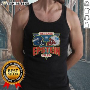 Nice Seattle Seahawks vs New England Patriots 'Release The Epstein Files' tank top featuring bold graphics and team colors.