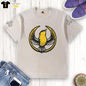 Premium Rebel Goldfinch Alliance washed t-shirt in vibrant colors, showcasing a stylish, casual design for everyday wear.