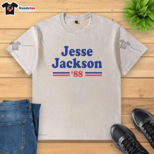 Official Jesse Jackson '88 washed t-shirt featuring vintage design and bold graphics, perfect for retro style enthusiasts.