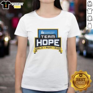 Nice Team Hope Walk Run Ride Ladies Tee featuring a stylish design for active women supporting fitness and positivity.