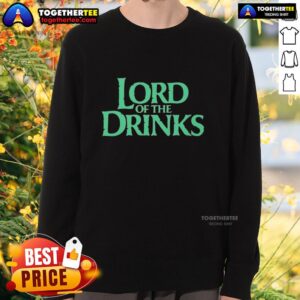 Top Lord Of The Drinks Fantasy Parody Sweatshirt featuring a whimsical design inspired by classic fantasy themes.