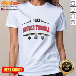 Ohio State Buckeyes Ladies Tee featuring a stylish double trouble design, perfect for fans supporting their team.