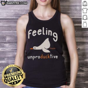 Funny Feeling Unproductive Duck tank top design featuring a playful duck, perfect for casual wear and humor lovers.