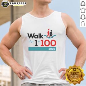 Nice walk for 1 in 100 event awareness campaign tank top showcasing vibrant design and supportive message.