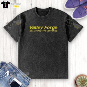 Top Tires Valley Forge Automotive Center washed t-shirt featuring a stylish design and comfortable fit for car enthusiasts.