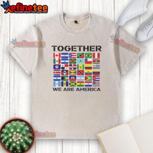 Good Together We Are America Flags Washed T-Shirt featuring a patriotic design with vibrant American flags.