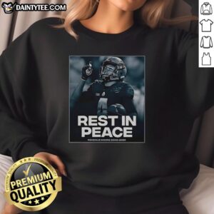Official Rondale Moore Rest In Peace 20002026 Sweatshirt featuring a tribute design for fans and supporters.