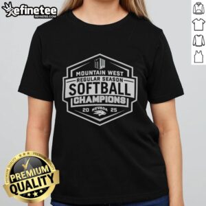 Original Nevada Wolf Pack Softball 2025 Mountain West Champions Ladies Tee showcasing team pride and athletic spirit.