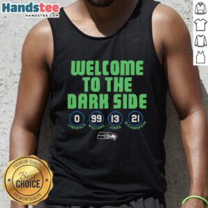 Alt Text: Pretty Seattle Seahawks Welcome to the Dark Side tank top featuring vibrant team colors and stylish design.