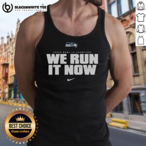 Top Seattle Seahawks Nike Super Bowl LX Champions tank top showcasing team pride and victory in vibrant colors.