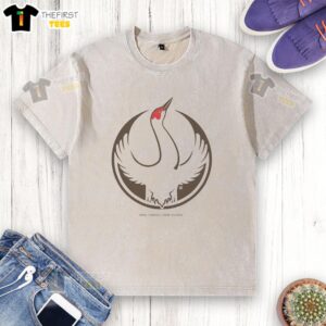 Premium Rebel Sandhill Crane Alliance washed t-shirt featuring a vibrant crane graphic on soft fabric.