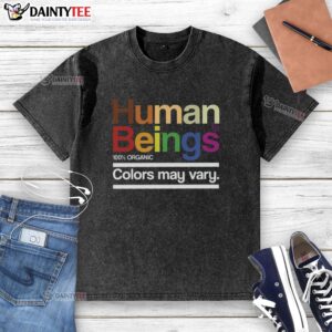 Funny human beings graphic on a colors may vary washed t-shirt, perfect for casual wear and expressing humor.