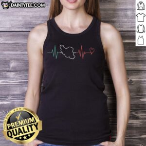 Premium Iran Map Heartbeat Tank Top featuring a stylish heartbeat design with a detailed map of Iran.