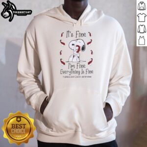 Funny Snoopy It's Fine I'm Fine Everything Is Fine Head And Neck Cancer Awareness T-Shirt - Image 2
