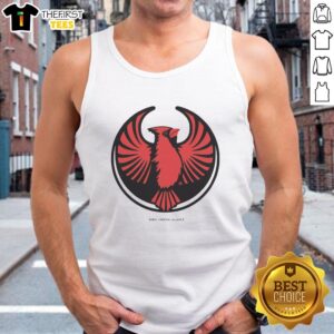Premium Rebel Northern Cardinal Alliance Tank Top featuring vibrant cardinal design, perfect for casual wear and bird lovers.